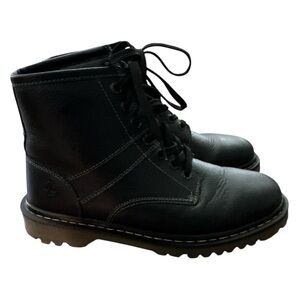 Dr. Martens Roseland Black Leather Lace Up Combat Boots Streetwear Size 11L 10M
